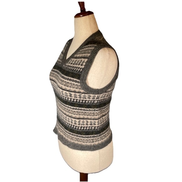 Vintage Spin Women’s Wool Vest Geometric Preppy 80s 90s Classic Size Medium - Picture 2 of 6